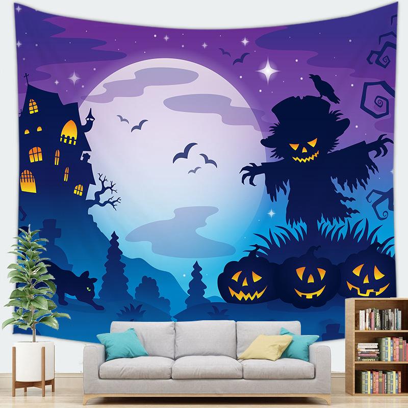 Halloween theme Ghost background digitalprinted polyester tapestries living rooms bedrooms macrame wall hanging room