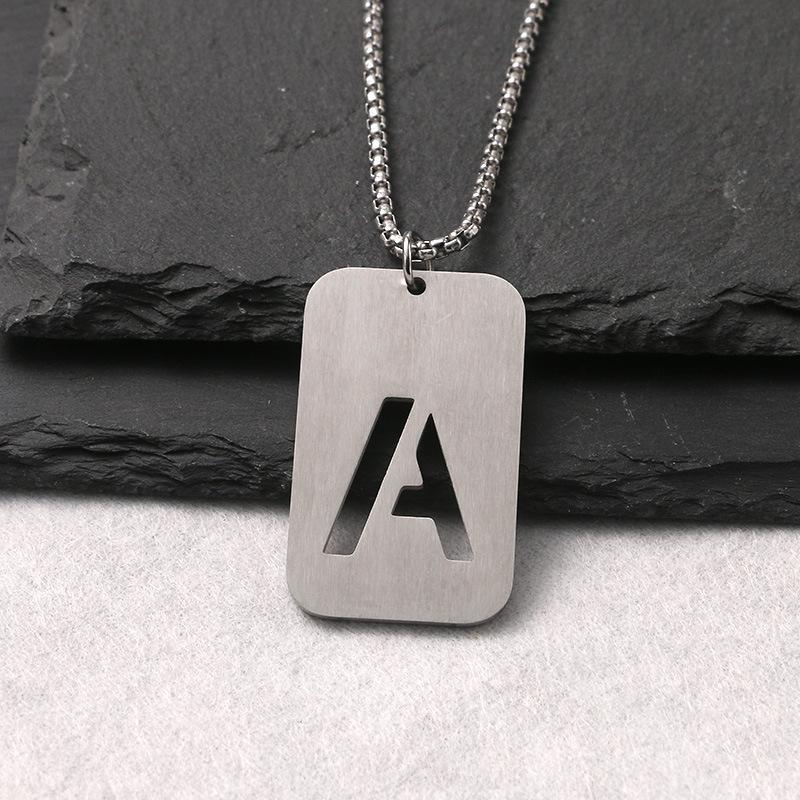 Personalized 2024 Stainless Steel Dog Tag Necklace: Hip Hop Style Long Chain for Couples