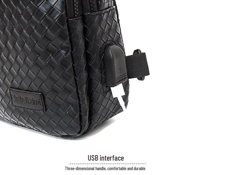 2024 Men's Large Capacity Korean Casual Messenger Bag with USB - Multifunctional Business Shoulder Bag