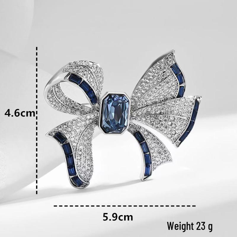 Elegant Bow Brooch for Women - Japanese Korean Style Fashionable Corsage Pin темно-синий