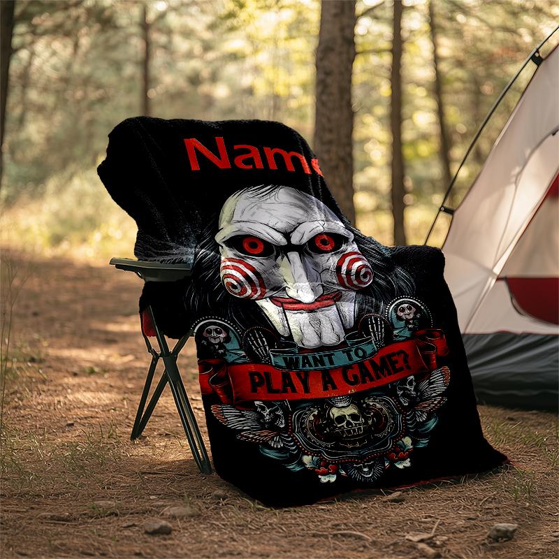 Personalized Custom Name Blanket - Billy the Puppet Print Design,Blanket for Sofa,Bed,Travel,Camping - Soft and Warm, Great Gift