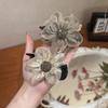 Korean Style Rhinestone Flower Top Knot Claw Clip for Women - 2025 Hairpin Headwear Fashion