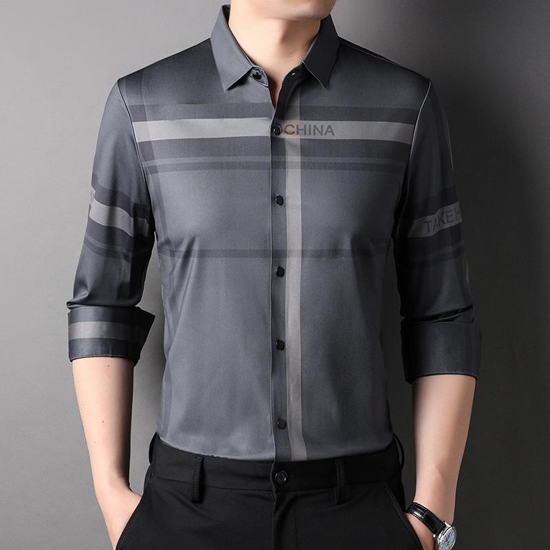 

Модная рубашка с длинными рукавами для мужчин, весенний новый стиль, модная, красивая, универсальная, повседневная, свободная, корейский стиль, клетчатый нижний топ 4XL серый