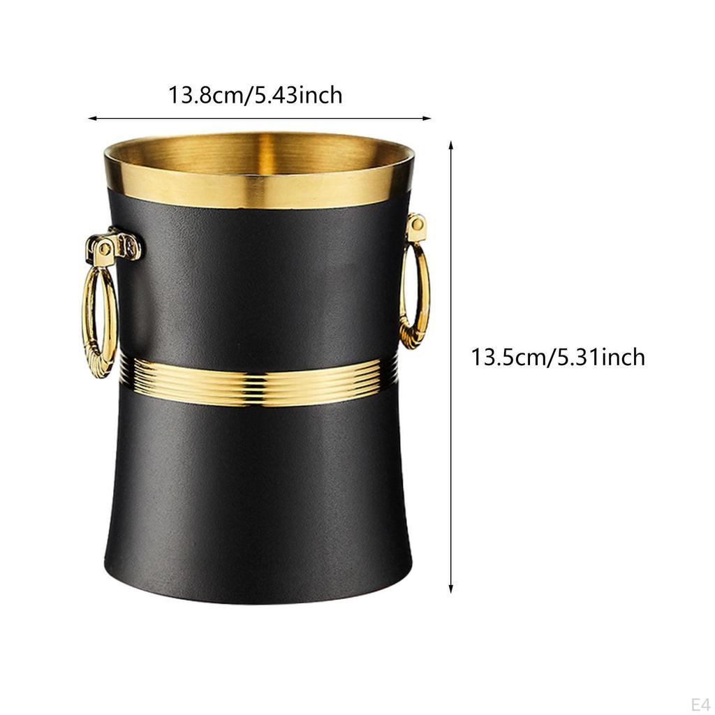 2L Portable Ice Bucket for Drinks Metal Beverage Chilling Tub BBQ