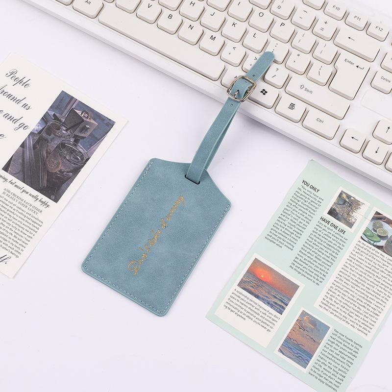 PU Leather Business Luggage Tag Suitcase Address Label Luggage Boarding Case Label Name ID Address Clip Travel Accessories