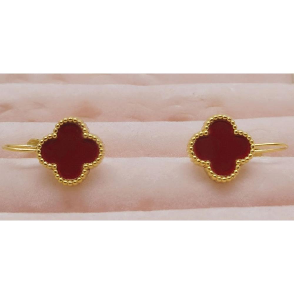 Náušnice čtyřlístek Módní náušnice ze slámy pro štěstí Dámské náušnice z nerezové oceli Vintage zapínání náušnic