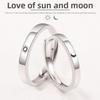 Couple Rings Pure Silver Plated Love Band for Him Her Long Distance Relationship Sun Moon Matching Rings