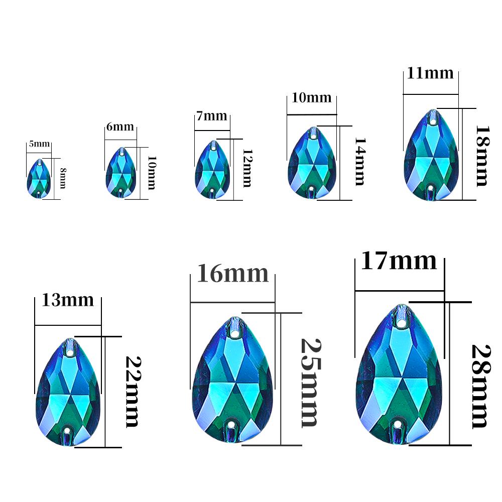 Drop Flatback Sew On Rhinestones Bulk Glass Crystal Stone for Tailoring Materials and Accessories Garment Accessories