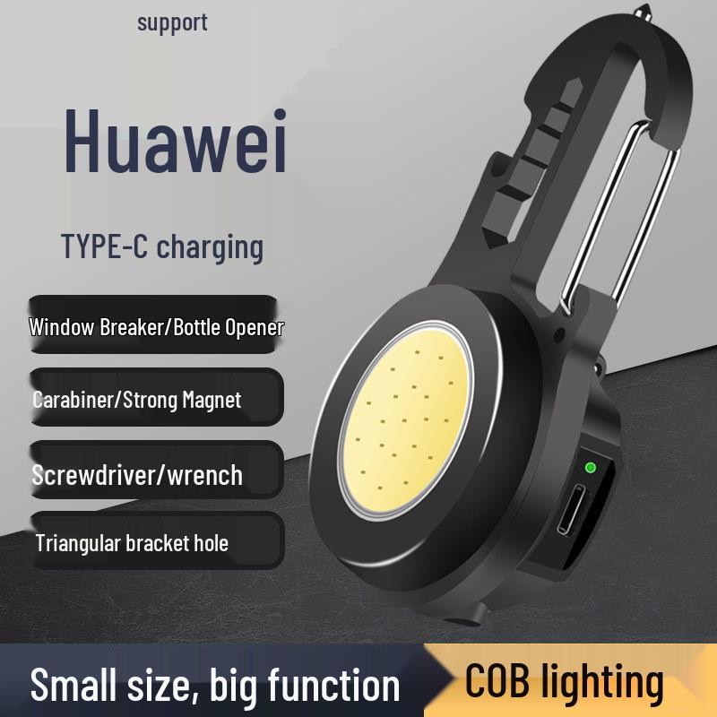 Portable Multifunctional Keychain Flashlight - High-Intensity Folding Light for Outdoor and Camping