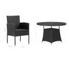 Outdoor Dining Sets 5 Piece Garden Dining Set Poly Rattan Black