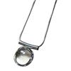 Lightweight Necklace Ring, Alloy and Resin Fashion Jewelry with Clear Colorless Centerpiece for Workwear, Date, and Party Outfits