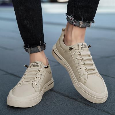 Fashion Leather Classic Skate Shoes Men 2024 New Simple Casual Shoes Men Lace-Up for Men Sneakers Fashion Male Hollow Out Walking Shoes