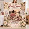 Personalized Best Friend Blanket, Custom Name Fleece Throw, Friendship Gift for Her, Bestie Birthday Gift, Soul Sister Keepsake