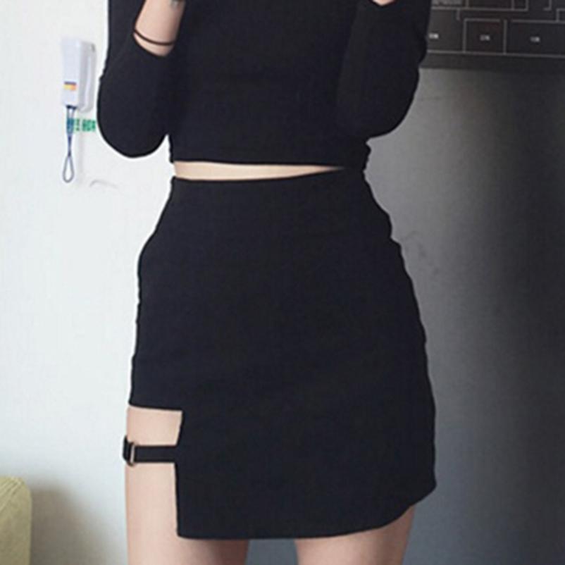 

Женская сексуальная шпионская мини-асимметричная черная юбка Jupe Design с высокой талией S