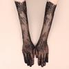 Sexy Dünne Durchbrochene Lange Unregelmäßige Netzhandschuhe Halloween Hochzeit Etikette Party Zubehör Damen Spitze Lange Ärmel Handschuhe