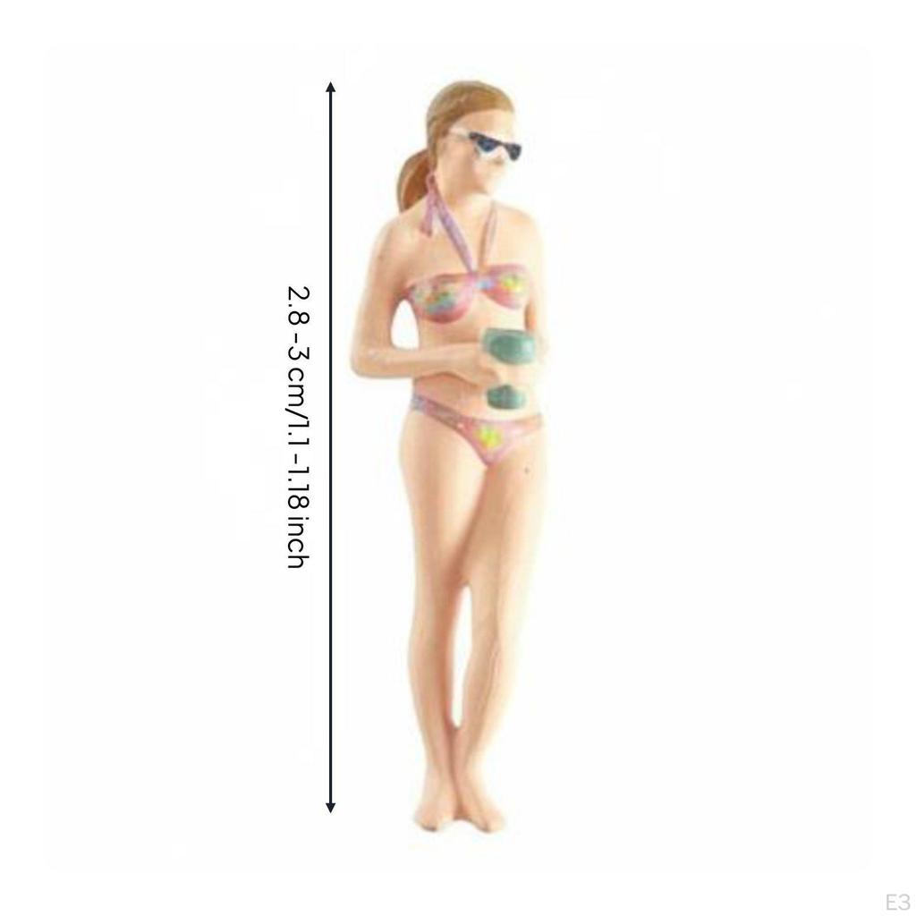 1:64 Scale Female Figure Hand Painted 1/64 Figurine Highly Detailed Swimsuit Girl
