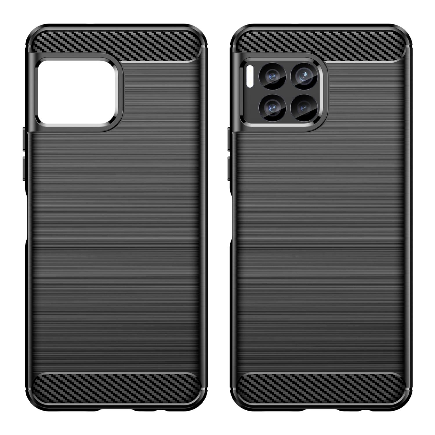 

For T-Mobile REVVL 7 Pro Case TPU Brushed Carbon Fiber Protective Cover Black