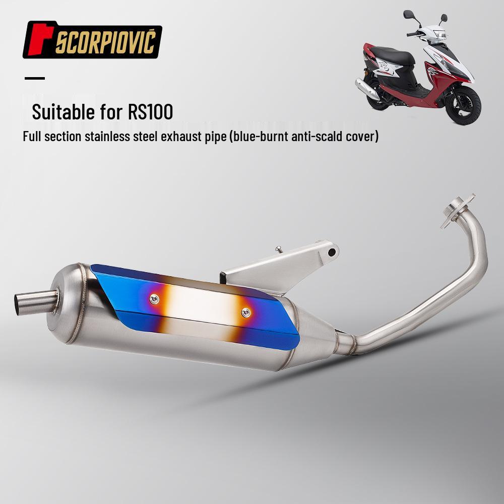 RS100 Motorcycle Scooter Exhaust Modification Kit - Full, Front, and Tail Sections