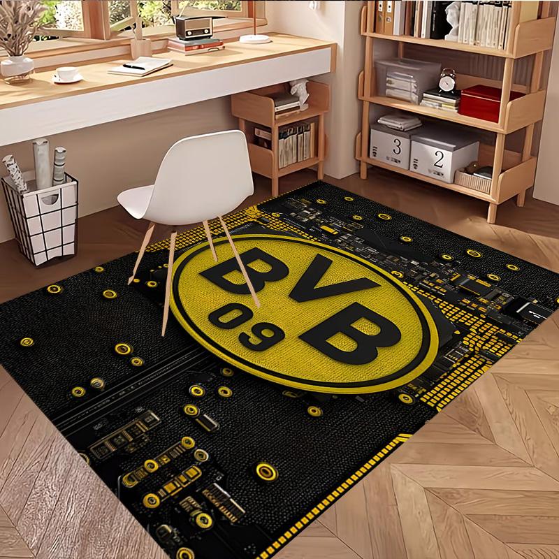 Borussia Dortmund Print Rug, Washable Floor Carpet, For Entryway Dorm Laundry Room Office Study, Home Decor Birthday Christmas Gift