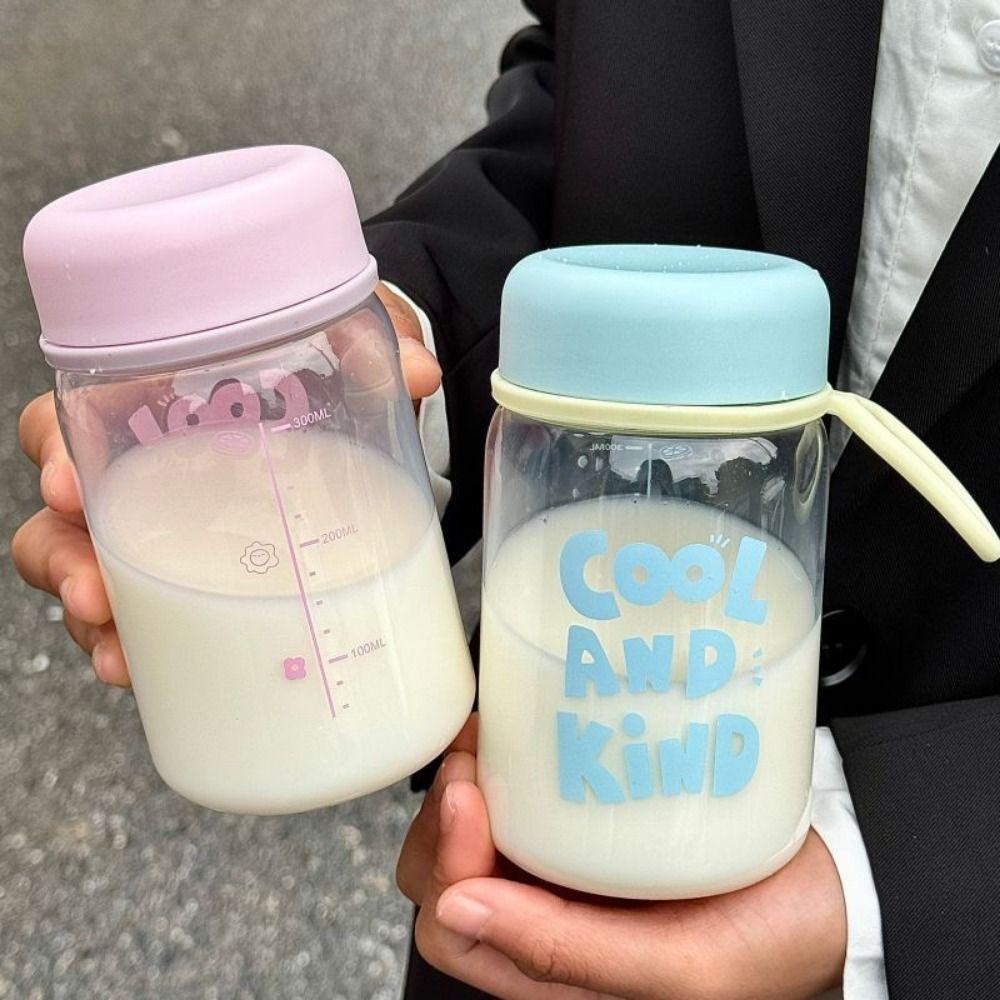 Lifting Rope Milk Water Bottles Transparent Drinking Water Bottle Bubble Tea