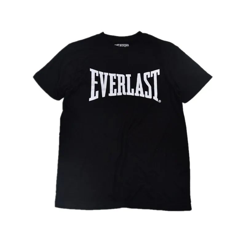 Summer Boxing EVERLAST Loose Casual Short Sleeves T-shirt Letter Printing T Shirt O-Neck Cotton Tee Shirt Fitness Sports Tops