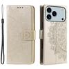 For iPhone 17 Pro Max Stand Case Imprinted Totem PU Leather Wallet Phone Cover with Wrist Strap