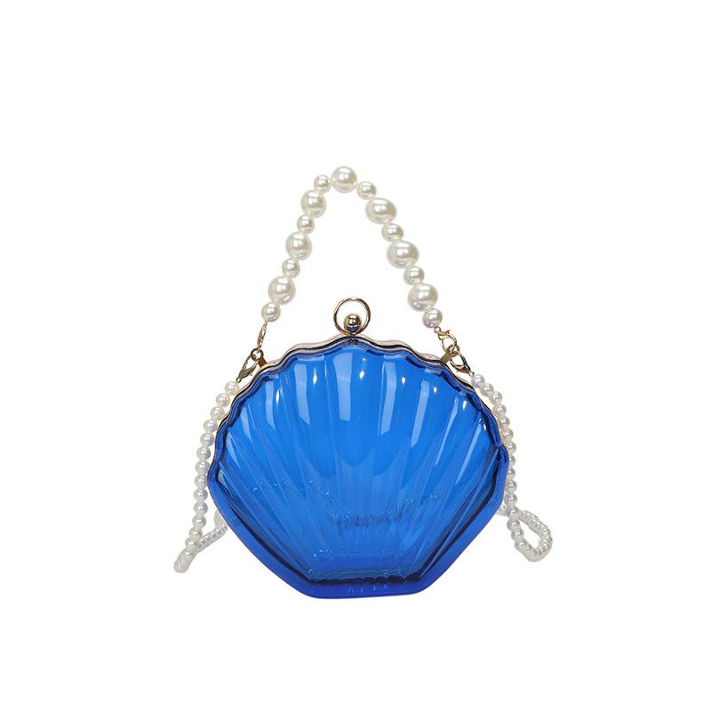 Evening Bags for Women Transparent Shell Bag Clutch Box Handbags Pearl Chain Crossbody Bag Acrylic Purse Shoulder Bag