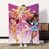 Süßer Cartoon L-LoliRock Wurf Weiche Flanelldecke Warm Knie Hautfreundlich Überwurf für Sofa Büro Bett Reisen Winter Übergröße