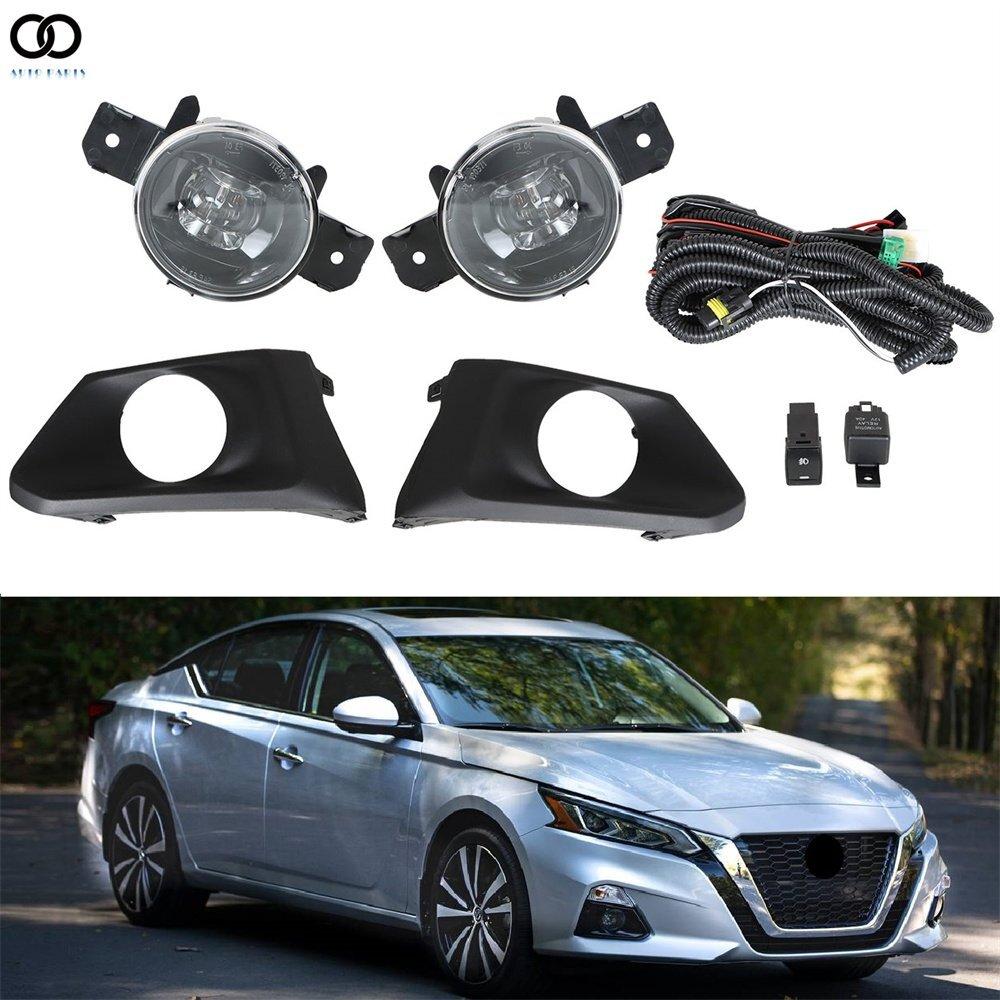 Fog Lights Lamps w/Cover Switch Kits Left+Right Side For 2019-2020 Nissan Altima