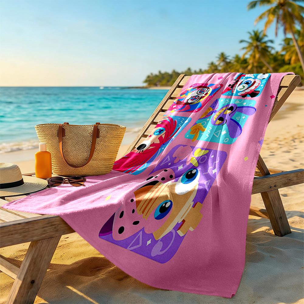 Digital Circus Beach Towel High Absorbency & Quick-Dry Comfortable Lightweight