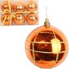 Set of 6 Orange Plastic Baubles 7 Cm for Christmas Decorations