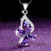 Amethyst Horse Eye Necklace, Short Zircon Pendant, Fashionable Melon Seed Chain (Including Chain)