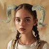Detachable Goat Horn Headband For Halloween Costume Cosplay Event Punk Themed Party Dressingup Headpiece for Adult