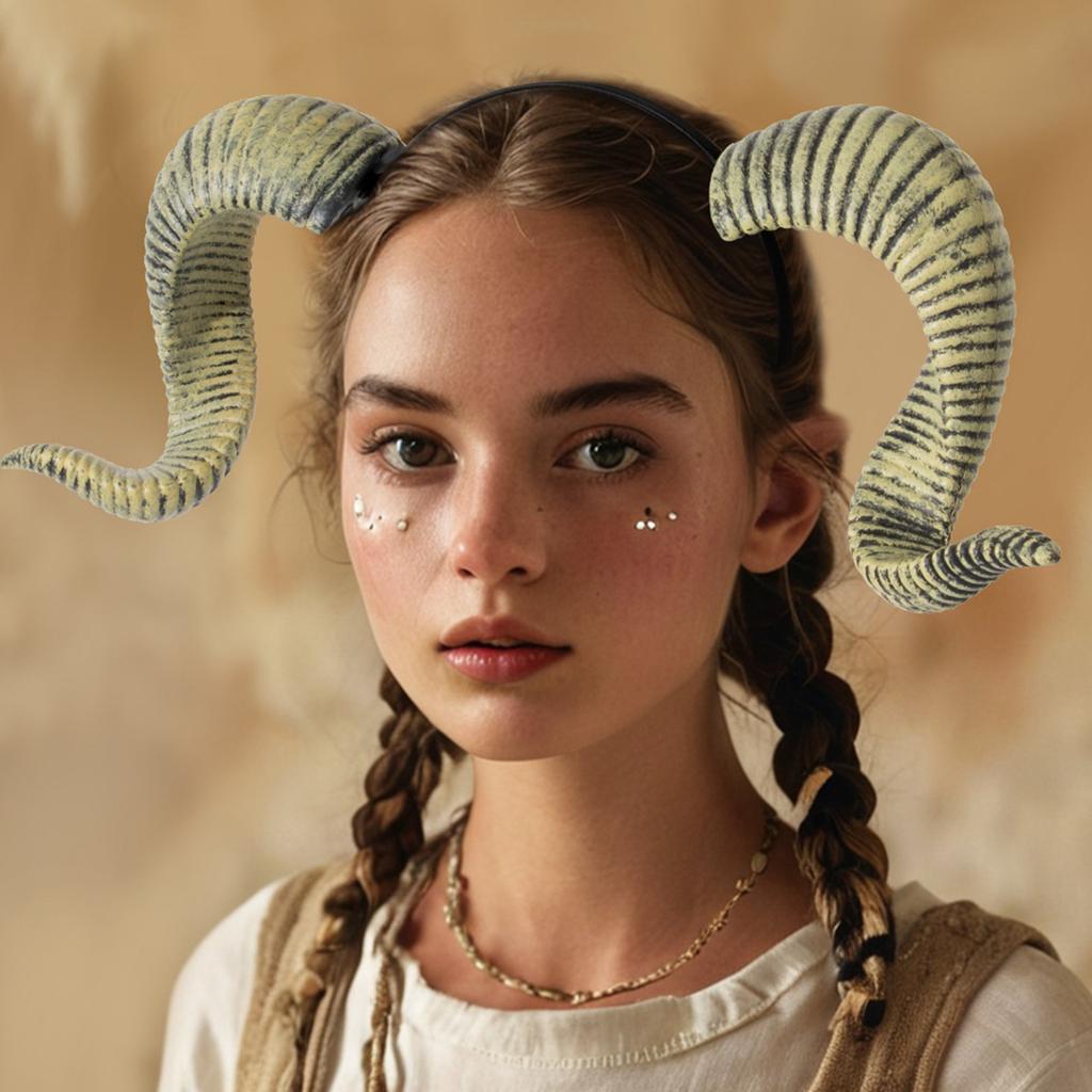 Detachable Goat Horn Headband For Halloween Costume Cosplay Event Punk Themed Party Dressingup Headpiece for Adult
