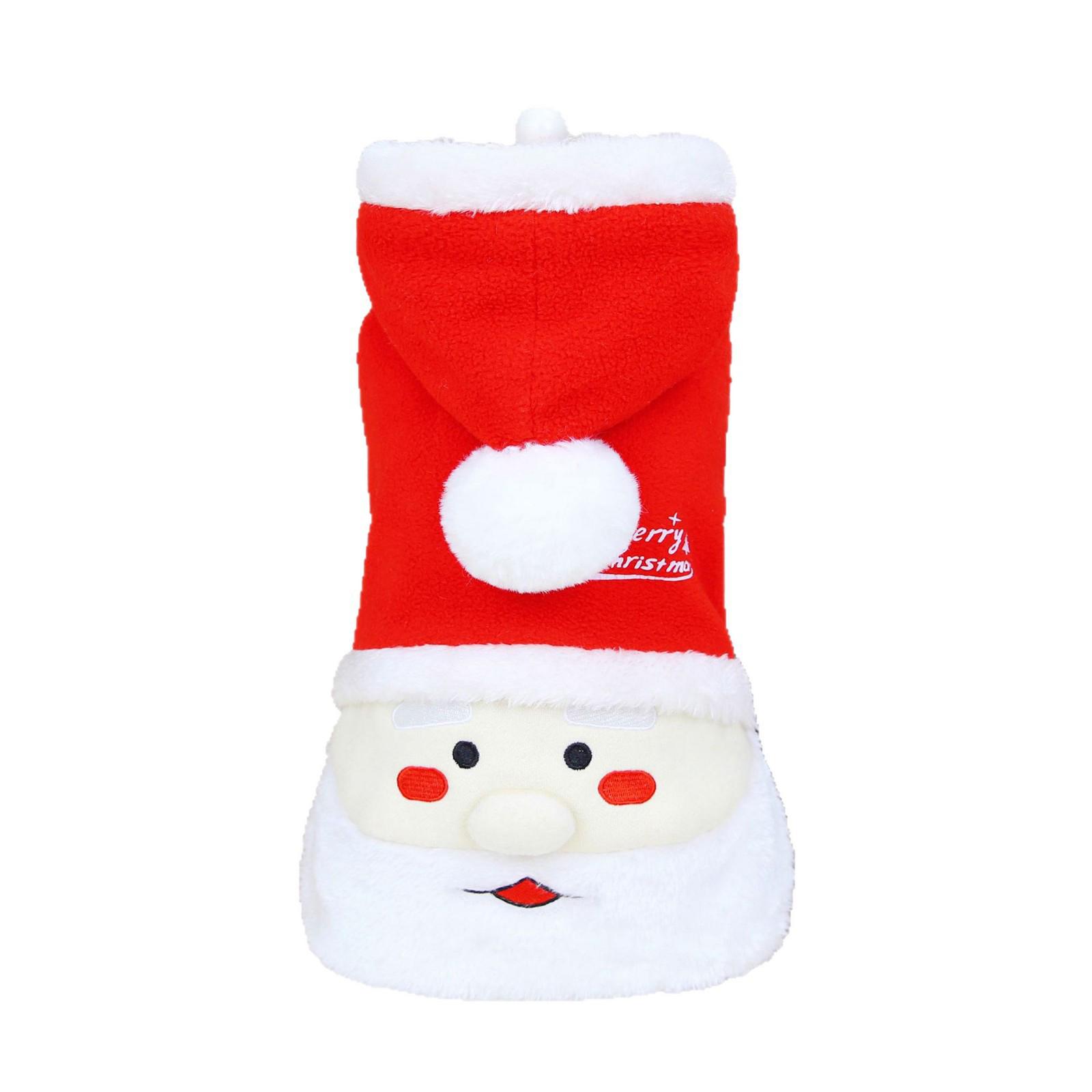 

Рождественская флисовая куртка с бородой и зимняя одежда для домашних собак XL красный