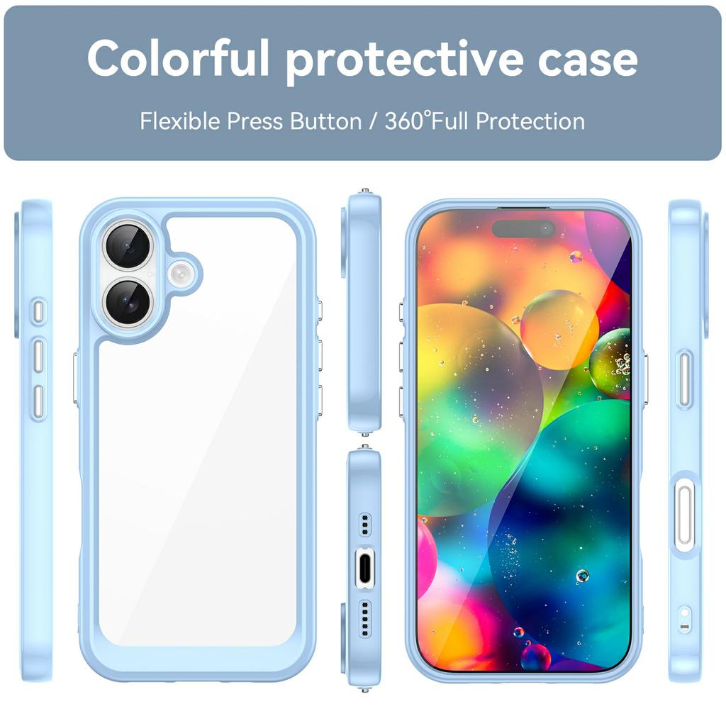For iPhone 17 Case TPU + Acrylic Protective Clear Phone Cover