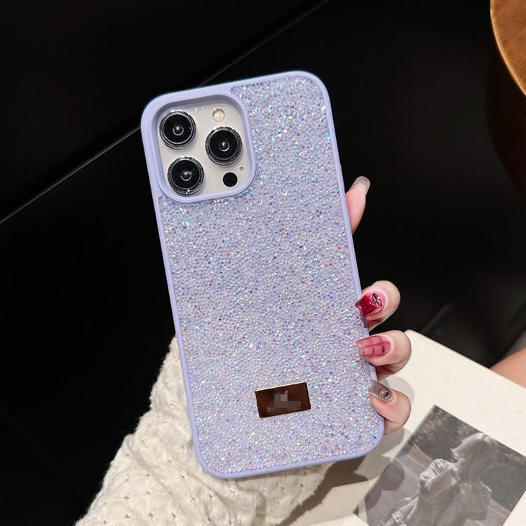 Flash diamond advanced sense rhinestone iPhone16 electroplating 15 light luxury style European and American applicable Apple 17ProMax mobile phone cas