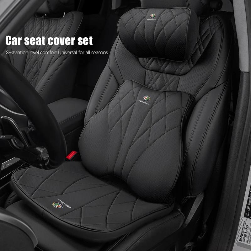 Car Stickers For Alfa Romeo Memory Cotton Car Headrest Lumbar Support Auto Neck Pillow Seat Covers For Alfa Romeo Giulietta Mito