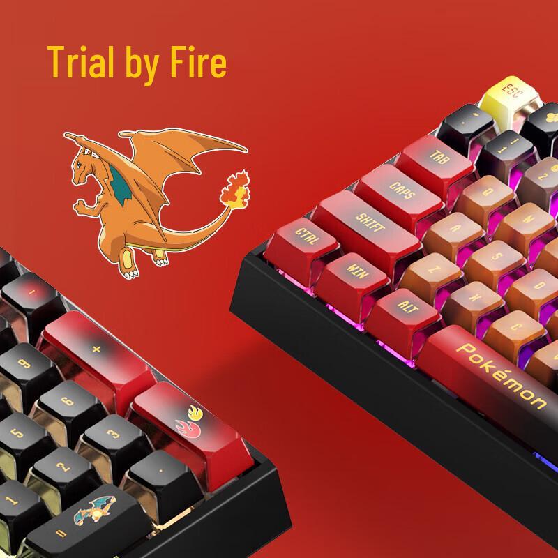 CHERRY MX3.0S Triple-Mode RGB Mechanical Keyboard, Pokémon Charizard Edition
