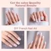 Milky Whit French Tip Press on Nails, 240Pcs French Press On Nail Short Square,Pre-Applied Primer & Top Coat,4 in 1 Gel Nail Tips Soak off Acrylic