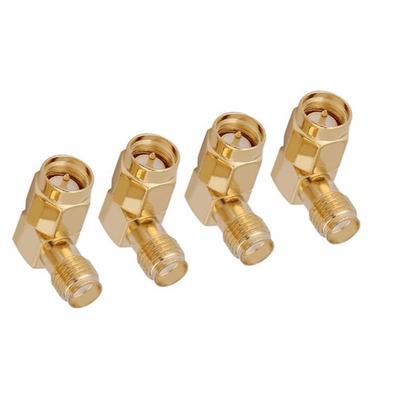 4 Pcs/set SMA Male To Female Adapter Right Angle 90 Degree Connector Gold Plated Contacts Right Angle Connector