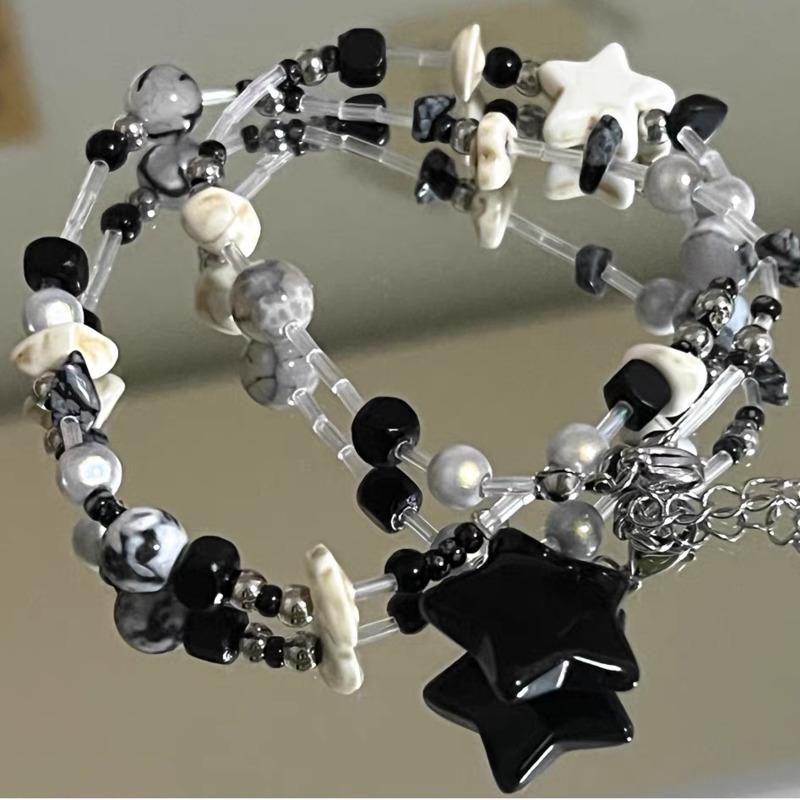 Korean Fashion Cow Star Pendant Necklace Punk Aesthetic Red Necklace For Women Choker Accessories Vintage Charm Jewelry
