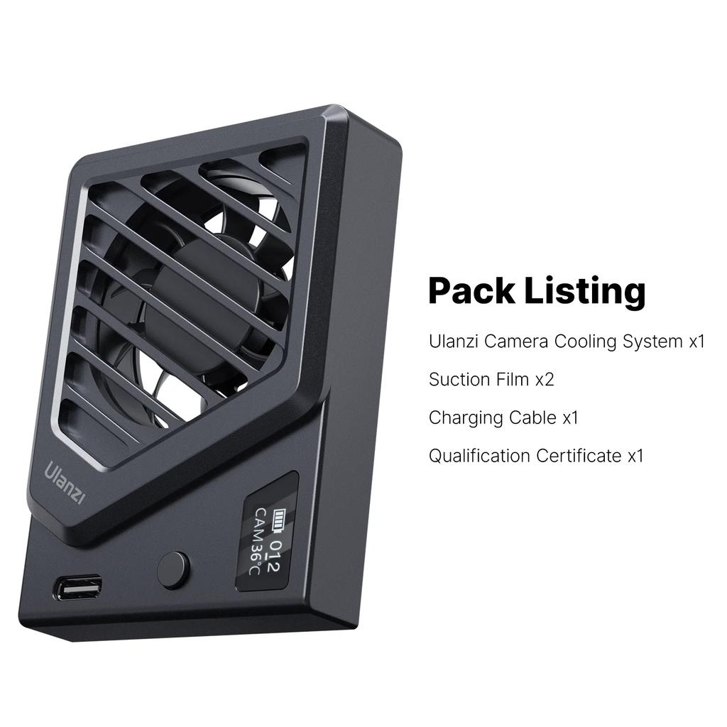 Ulanzi CA25 Camera Heat Sink Cooler Fan Cooling System For Sony Canon Nikon DSLR Camera Ultra-Silence High Speed Cooling Radiato