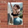 Funny Vintage Woman Bathing Metal Wall Sign - Waterproof Art Decor for Home Bar Cafe