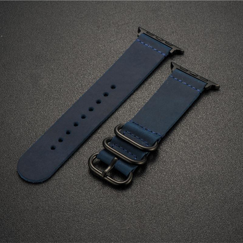 

Модний вінтажний шкіряний ремінець із пряжкою для Apple Watch Series ultra2 9 8 7 6 5 SE 38 40 42 44 мм 41 45 49 мм ремінець для ремінця iWatch Аксесуари 38 40 41mm синій