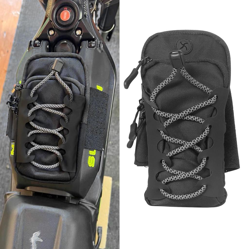 Oversized Reflective Storage Pouch With Quick Release Straps Perfect For Adventure Motorcycles Long Distance Travel