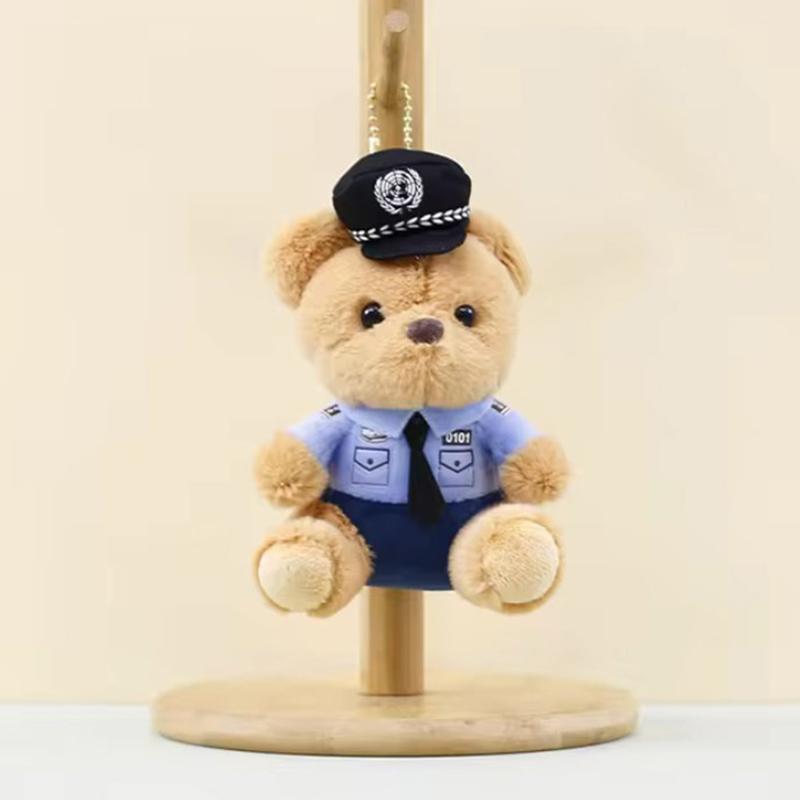 

Модель Net Red Traffic Police Bear Подвеска Реалистичная плюшевая игрушка Кукла Милая пожарная полицейская сумка Подвеска Брелок Кукла Детский подарок