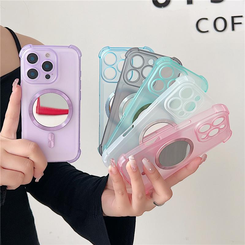 Shockproof Magnetic Makeup Mirror Phone Case For Xiaomi Redmi 14C A5 A4 A3 Note 14 POCO X7 M7 F7 13T 15T Pro Magsafe Soft Cover
