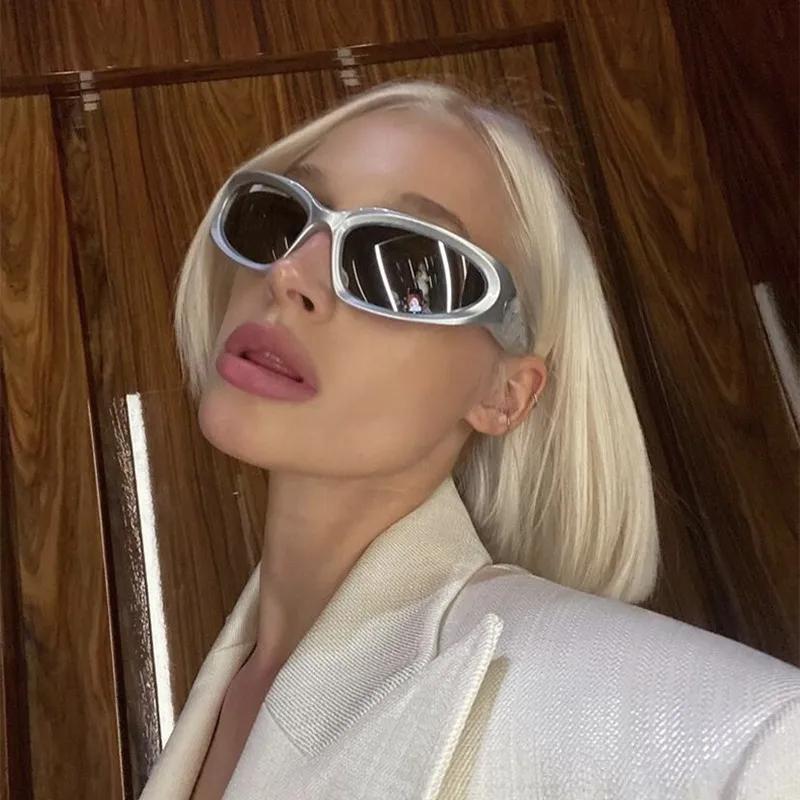 Y2K Sports Punk Sunglasses Women Designer Square Goggle Men Luxury Brand Sun Glasses UV400 Colorful Mirror Fashion Eyewear