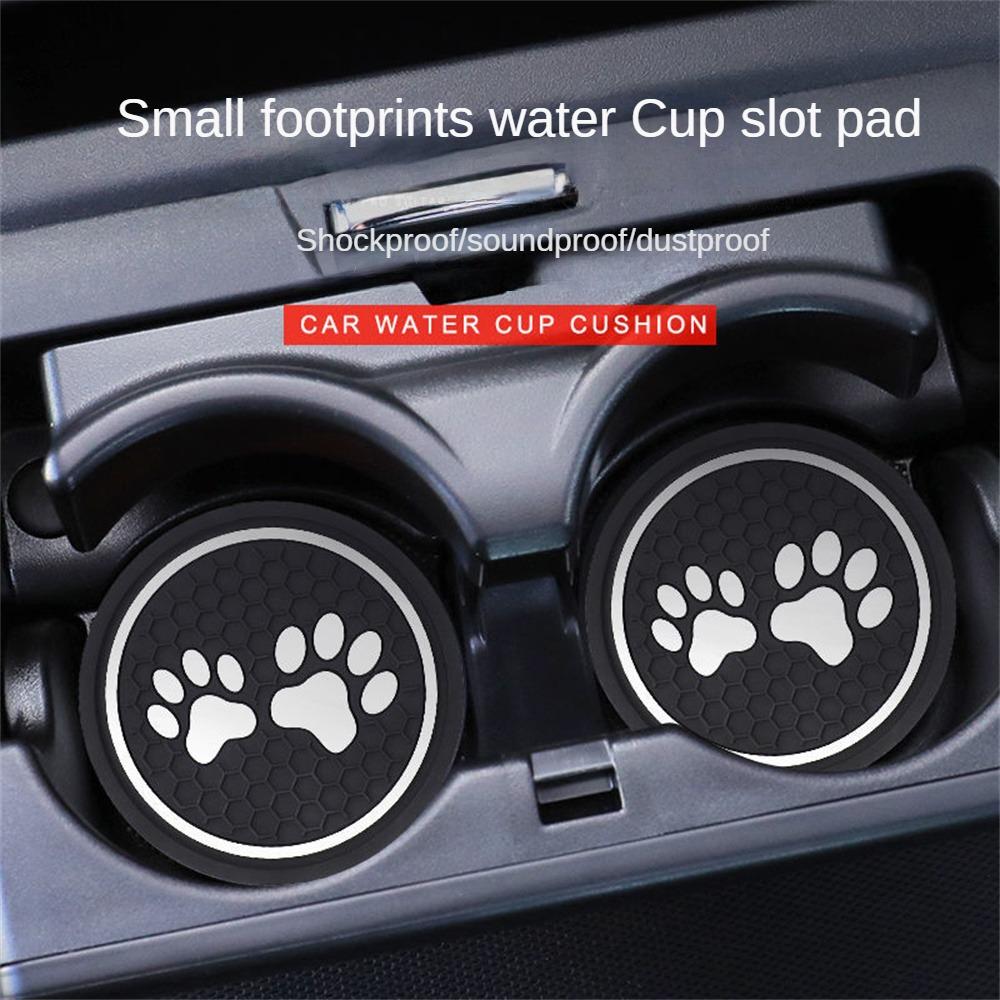 Non-slip Car Water Cup Pad Cat Paw Footprint Rubber Mat for Bottle Holder Coaster Auto Interior Anti-skid Cup Holders